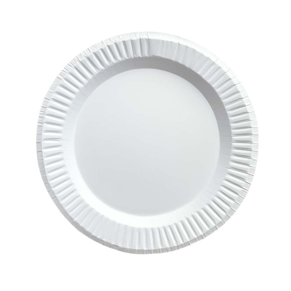 transparent paper plate isolated on a clean background, perfect for serving snacks or meals at gatherings and events, transparent paper plate isolated on transparent background png