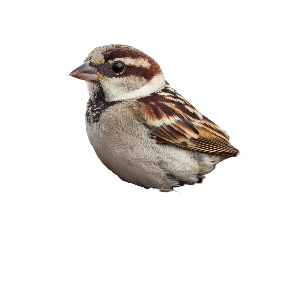 A beautiful sparrow resting in its cozy nest against a soft transparent background, beautiful sparrow in its nest on transparent background png