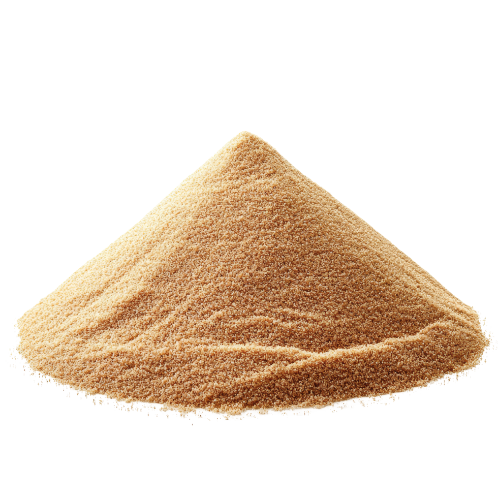 A pile of fine desert sand dune isolated against a transparent background, showcasing the beauty of natures textures, pile desert sand dune isolated on transparent background png