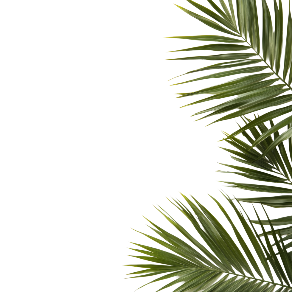 Palm leaf border design isolated on transparent background for tropical and naturethemed projects, palm leaf border isolated on transparent background png