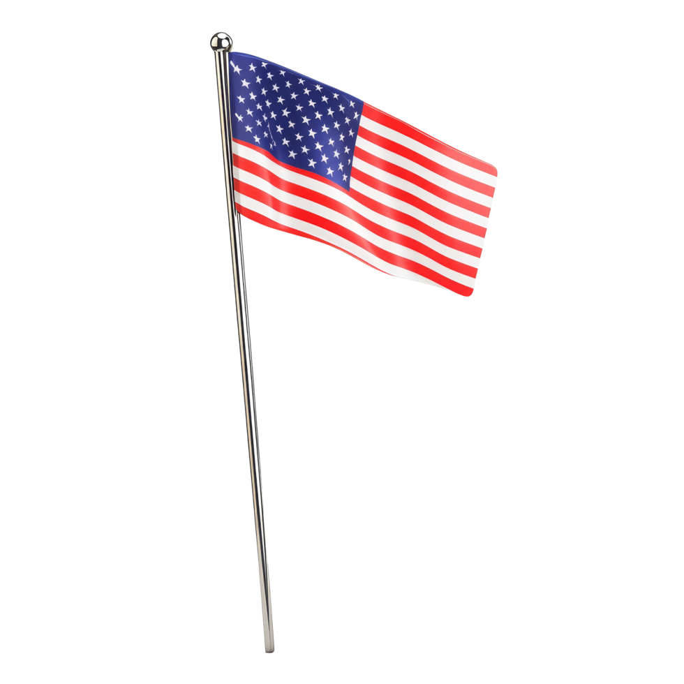 A small flag pin of the United States displayed on a clean transparent background with emphasis on its colors and design, flag pin on transparent backgroundfile png