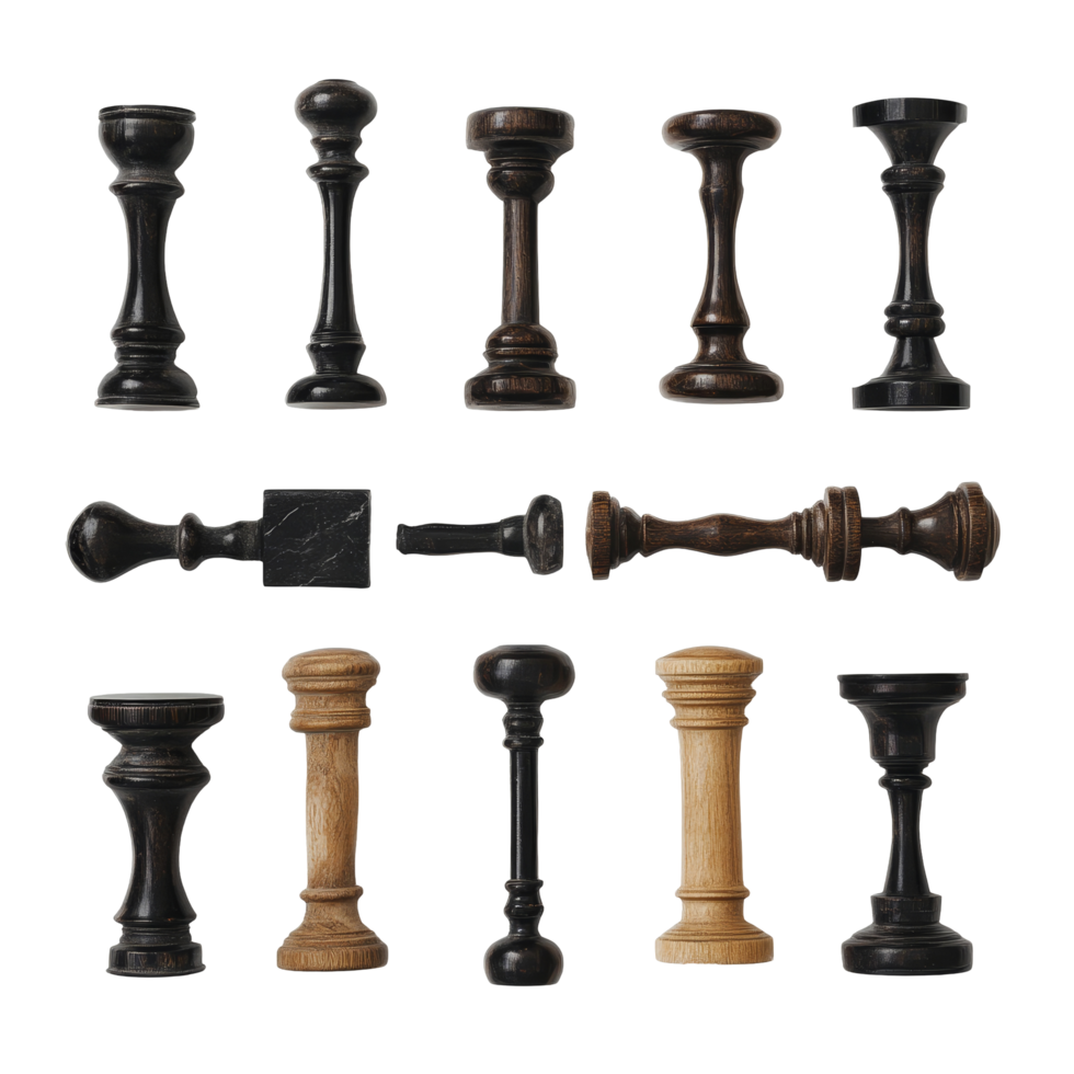 Gavels of varying designs arranged on a clean transparent background showcasing their unique features, Justice Gavels on transparent background png