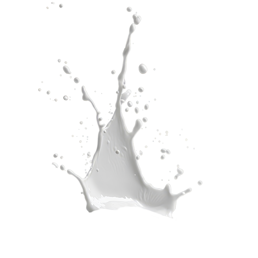 Milk splashing dramatically against a black background in a closeup view, highlighting the beauty of liquid motion, Milk splashing png