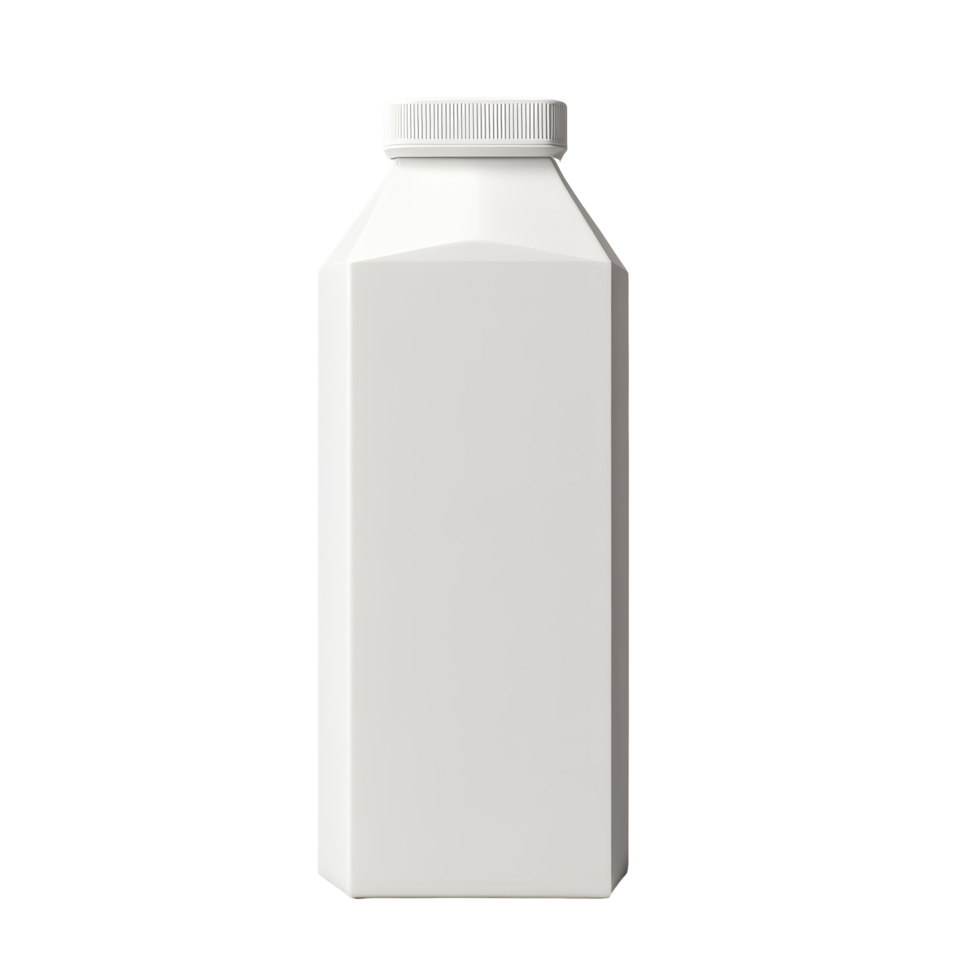 Blank carton standing on a neutral background, ready for labeling or packaging milk or juice products, Milk or juice blank carton png