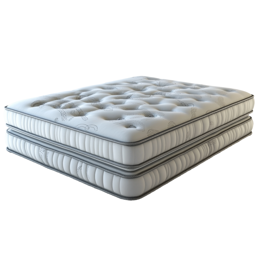 Elegant mattress section rendering showcasing premium design and luxurious comfort for sleep enthusiasts, Mattress section 3d rendering png