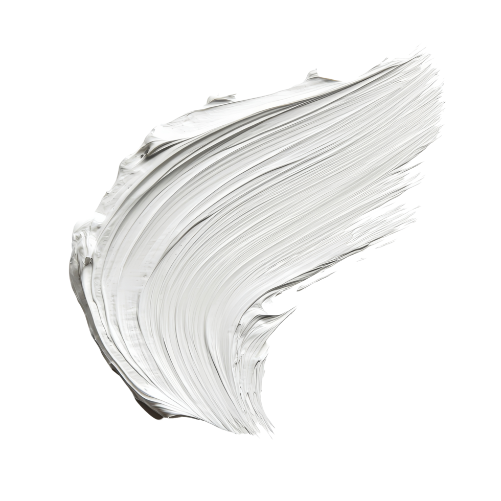 Acrylic paint brush stroke in transparent against a clean transparent background showcasing texture and fluidity, transparent acrylic paint brush stroke isolated on transparent background png