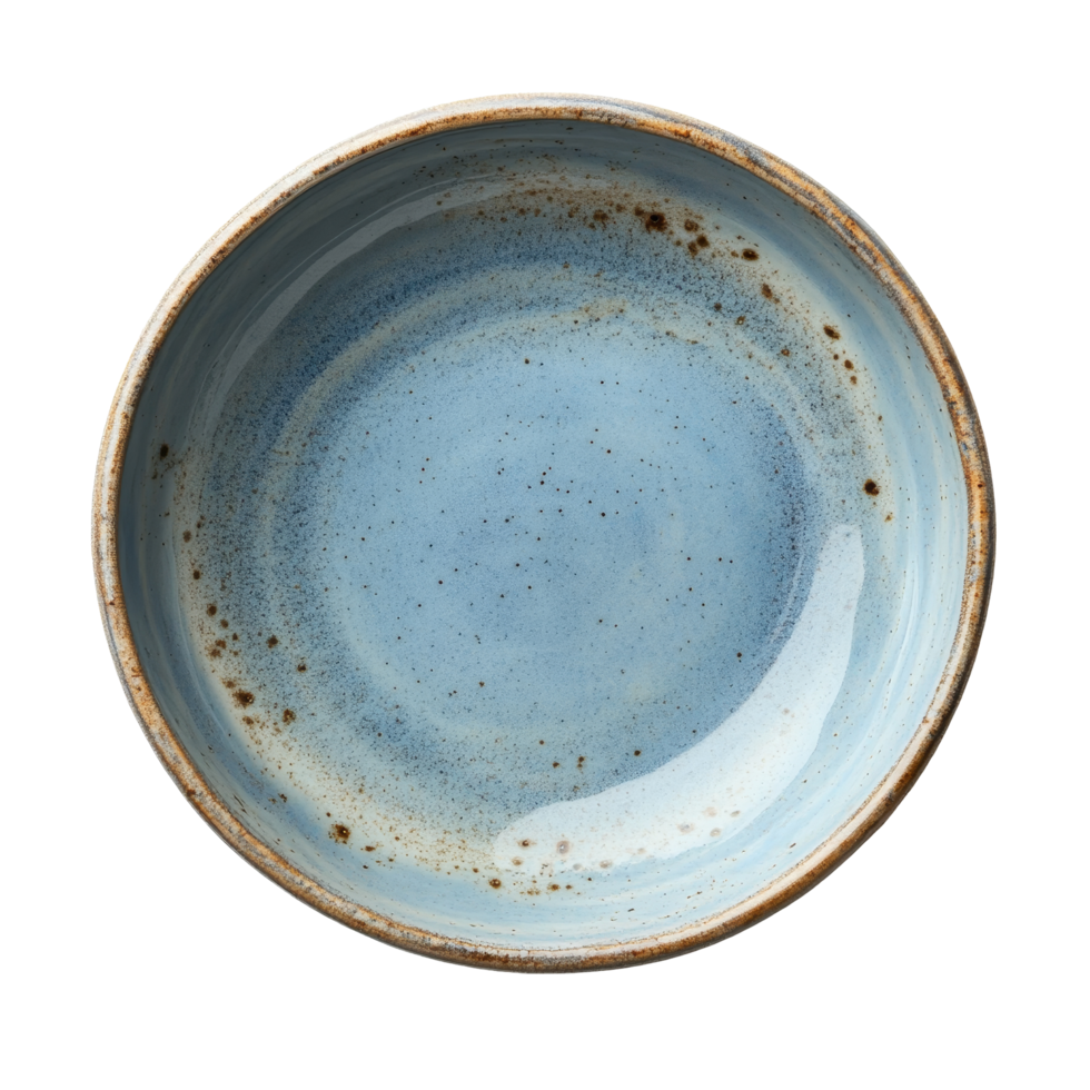 Empty porcelain ceramic plate viewed from above on a transparent background ready for presentation or dining, Empty porcelain, top view ceramic plate on transparent backgroundfile png