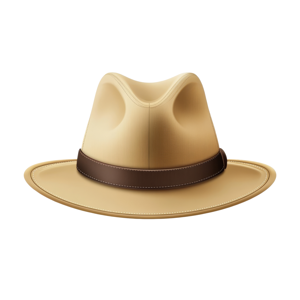 Light brown safari hat isolated on a transparent background for outdoor adventures and travel exploration, Safari hat isolated on the transparent background png