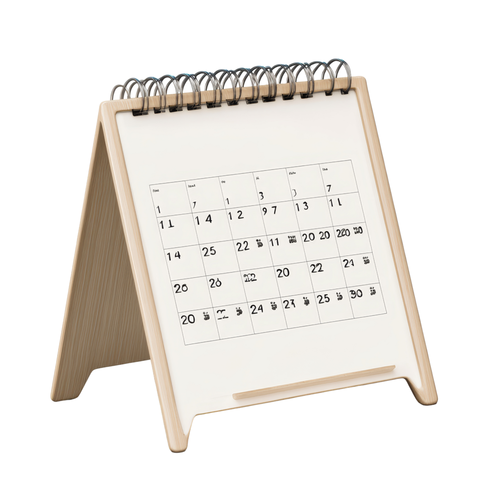 Table calendar for August displayed in an isolated setting on a transparent background, table calendar 2025 august isolated on transparent background png