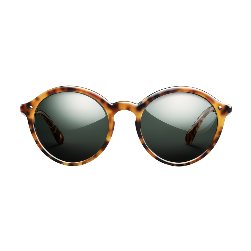 Stylish tortoiseshell sun eyeglasses with dark lenses on a clean transparent background showcasing modern eyewear trends, sun eyeglasses on transparent backgroundfile png