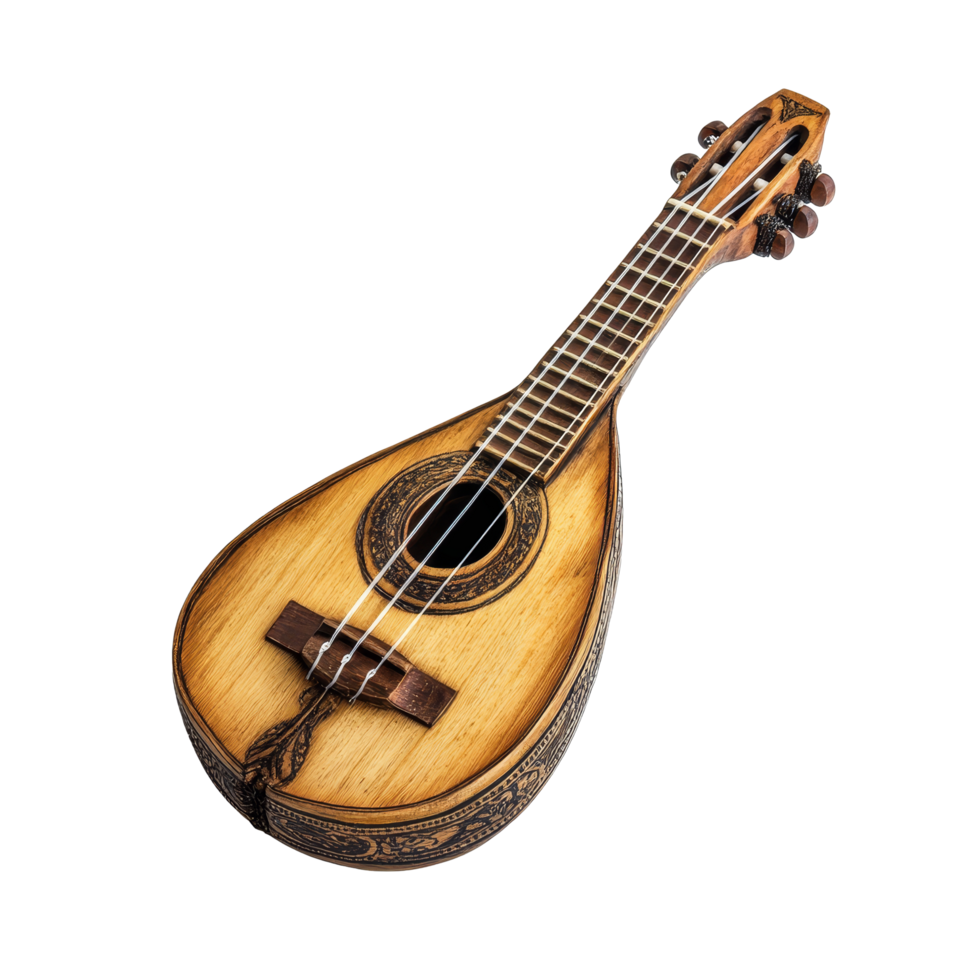 Beautiful vihuela displayed against a clean transparent background showcasing its elegant design and craftsmanship, vihuela isolated on transparent background png