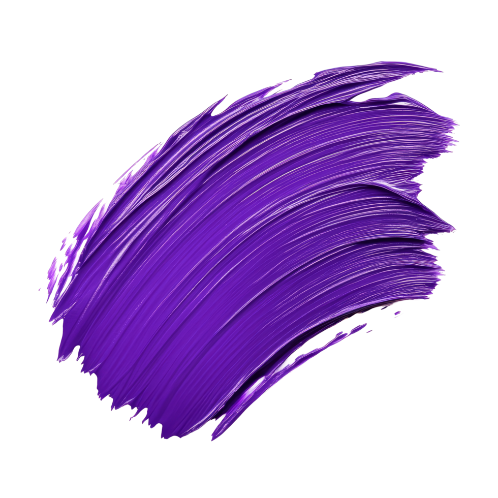 Violet paint brushstroke isolated on a transparent background showcasing vibrant color and texture, violet color paint brushstroke isolated on transparent background png