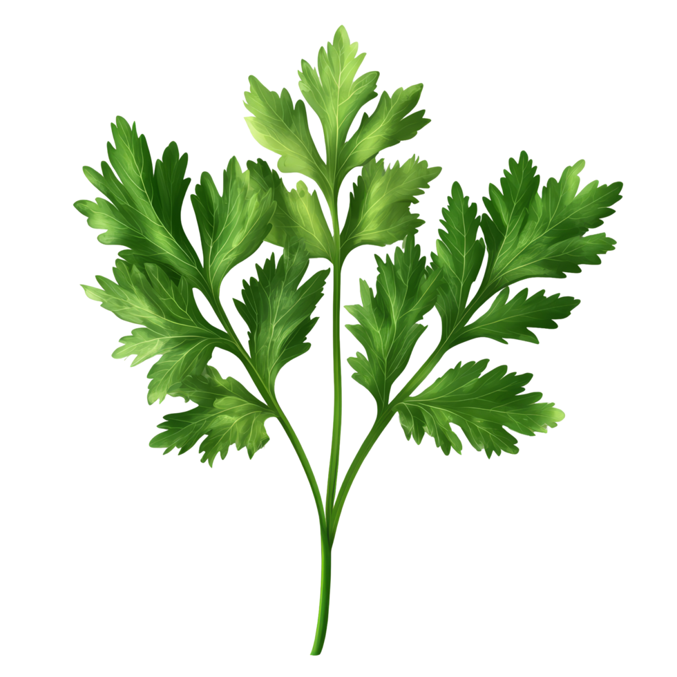 Fresh celery mint and parsley leaves isolated on a transparent transparent background showcasing vibrant green hues in a culinary context, Celery Mint Parsley leaf isolated on trransparent png