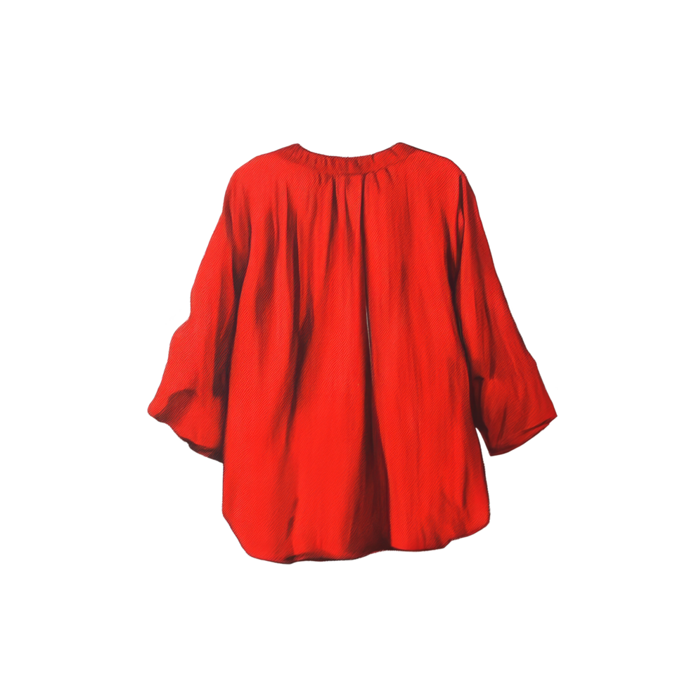 A vibrant red smock displayed against a plain transparent background, highlighting its unique design and color, red smock on transparent background png