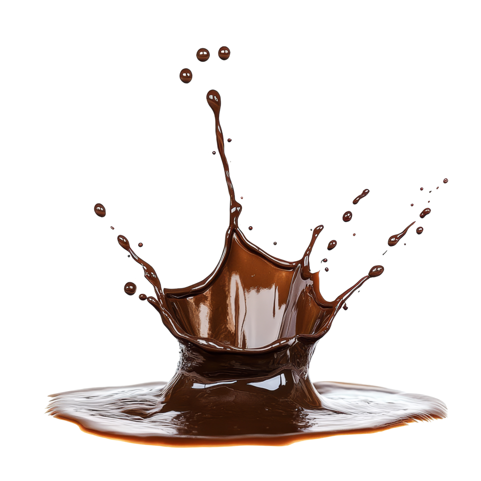 Dynamic dark espresso coffee splash on a transparent background creates a striking visual effect, capturing the essence of rich flavor and energy, Dark Espresso Coffee Splash on transparent background png