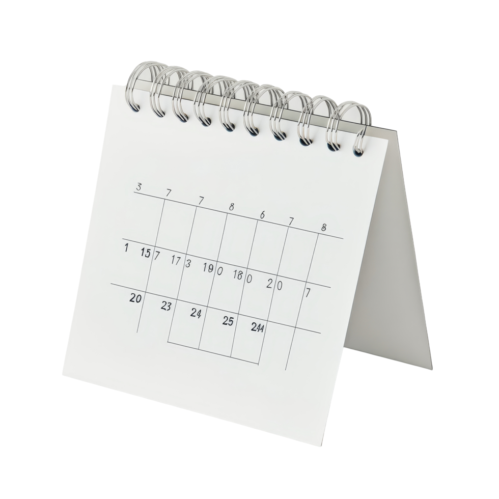 Table calendar for September displayed against a clean transparent background showcasing days and dates clearly and simply, table calendar 2025 september isolated on transparent background png