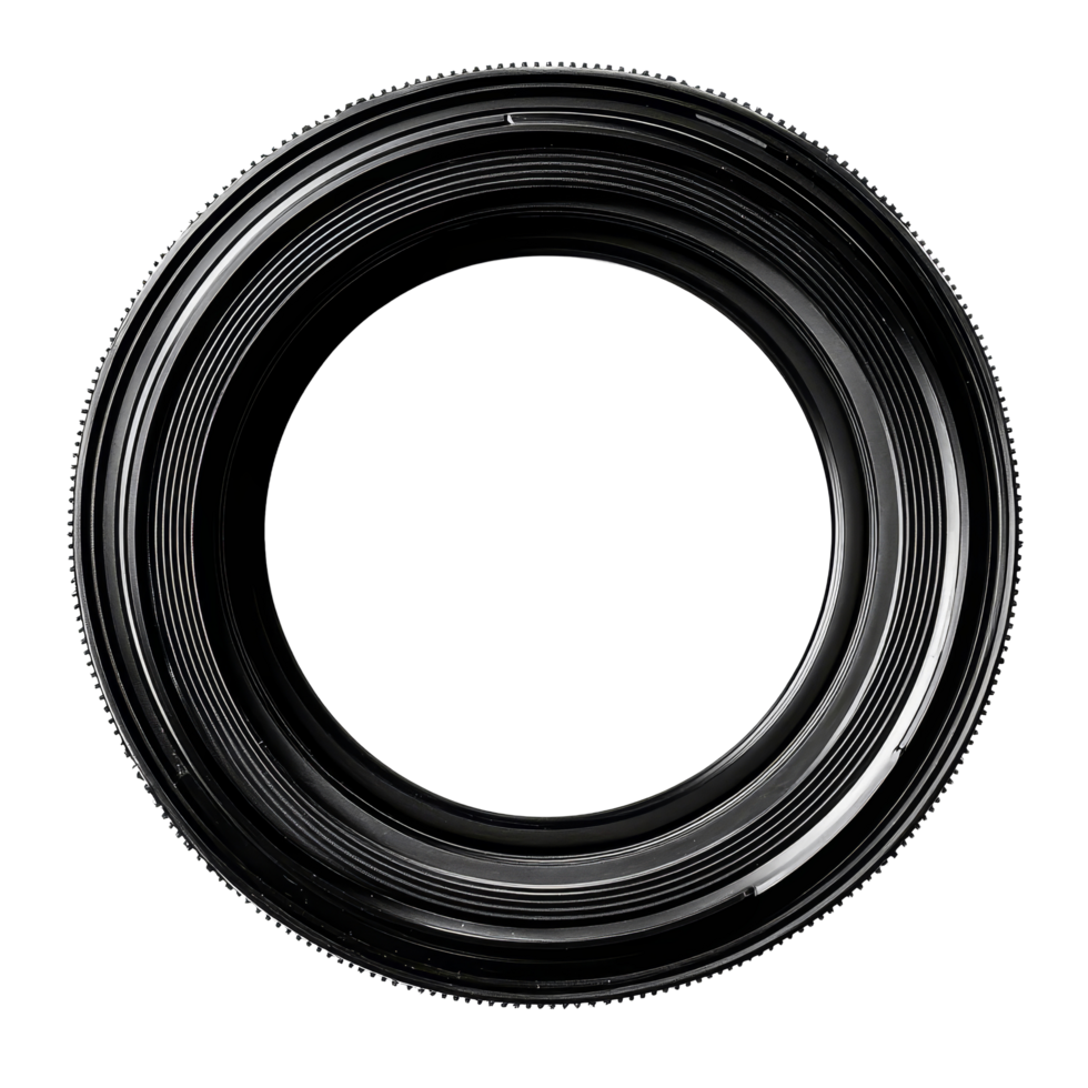 Circular photography lens shutter frame on a clean transparent background showcasing its detailed structure and design, photography lens shutter circular frame on transparent background png