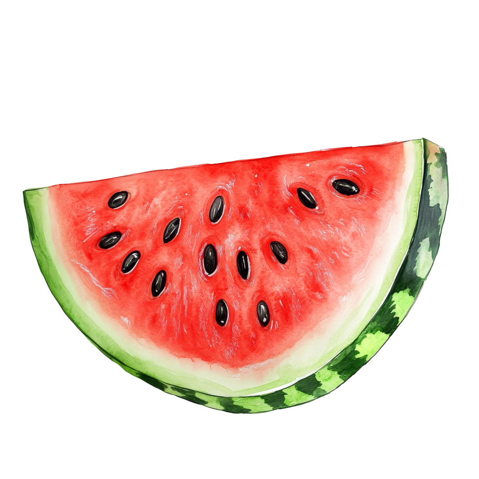 Fresh slice of watermelon on a transparent background, perfect for summer refreshments and healthy snacks, sliced watermelon isolated on transparent background png