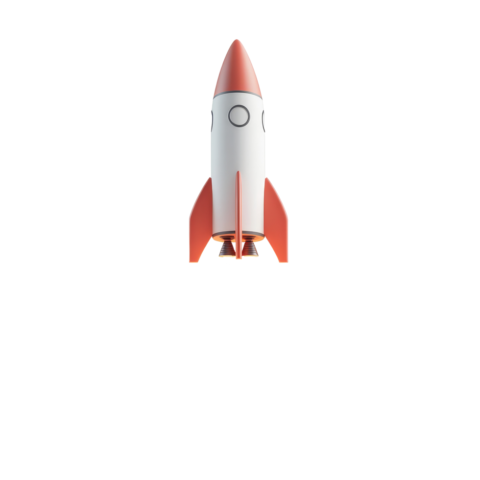 A rocket launches into space, representing innovation in business and tech startups, A rocket going to the moon, Business startup and business growth concept png