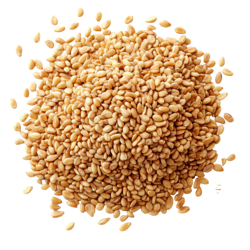 Natural sesame seeds isolated on a transparent background highlighting their texture and color for culinary uses, sesame isolated on transparent background png