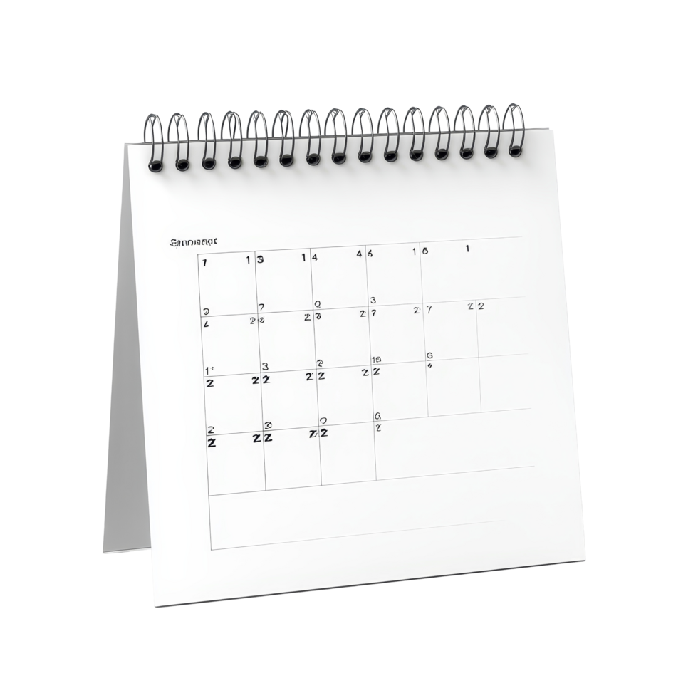 Table calendar for September displayed against a clean transparent background showing the months layout and dates, table calendar 2025 september isolated on transparent background png