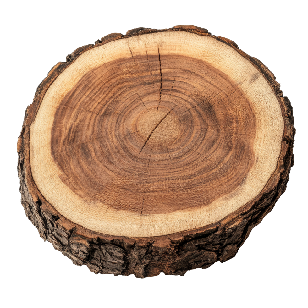 Isolated decorative round pine wood slice displaying natural textures and patterns for rustic decor or crafting, Isolated natural decorative pine round wood slice png