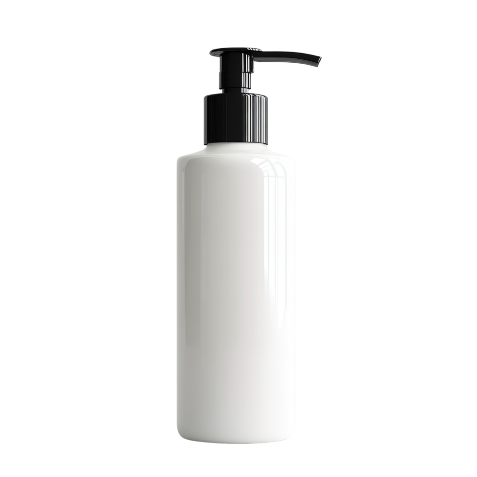 Cream pump bottle on a transparent background suitable for lotion, soap, or cosmetic use in a minimalist setting, cream pump bottle on transparent backgroundfile png