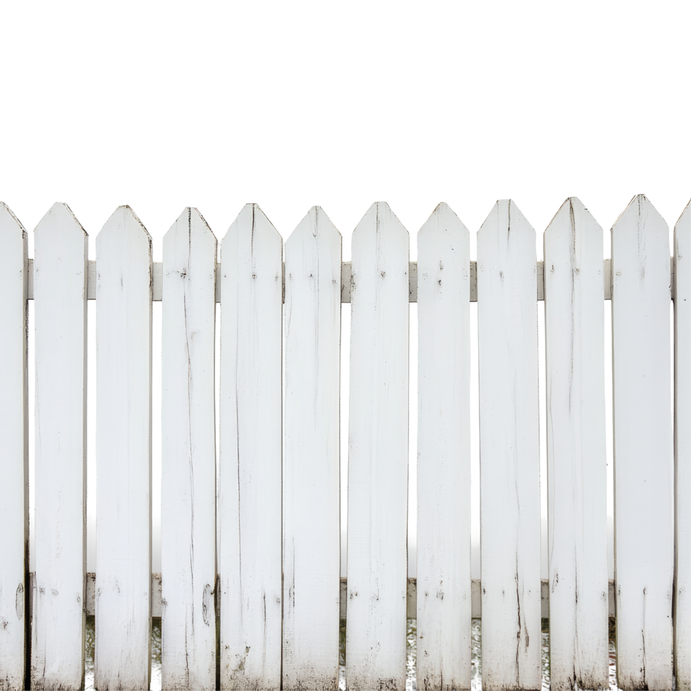 Newly painted transparent wooden fence against a clean transparent background enhances outdoor beauty and simplicity in any space, new transparent painted wooden fence on transparent background, png