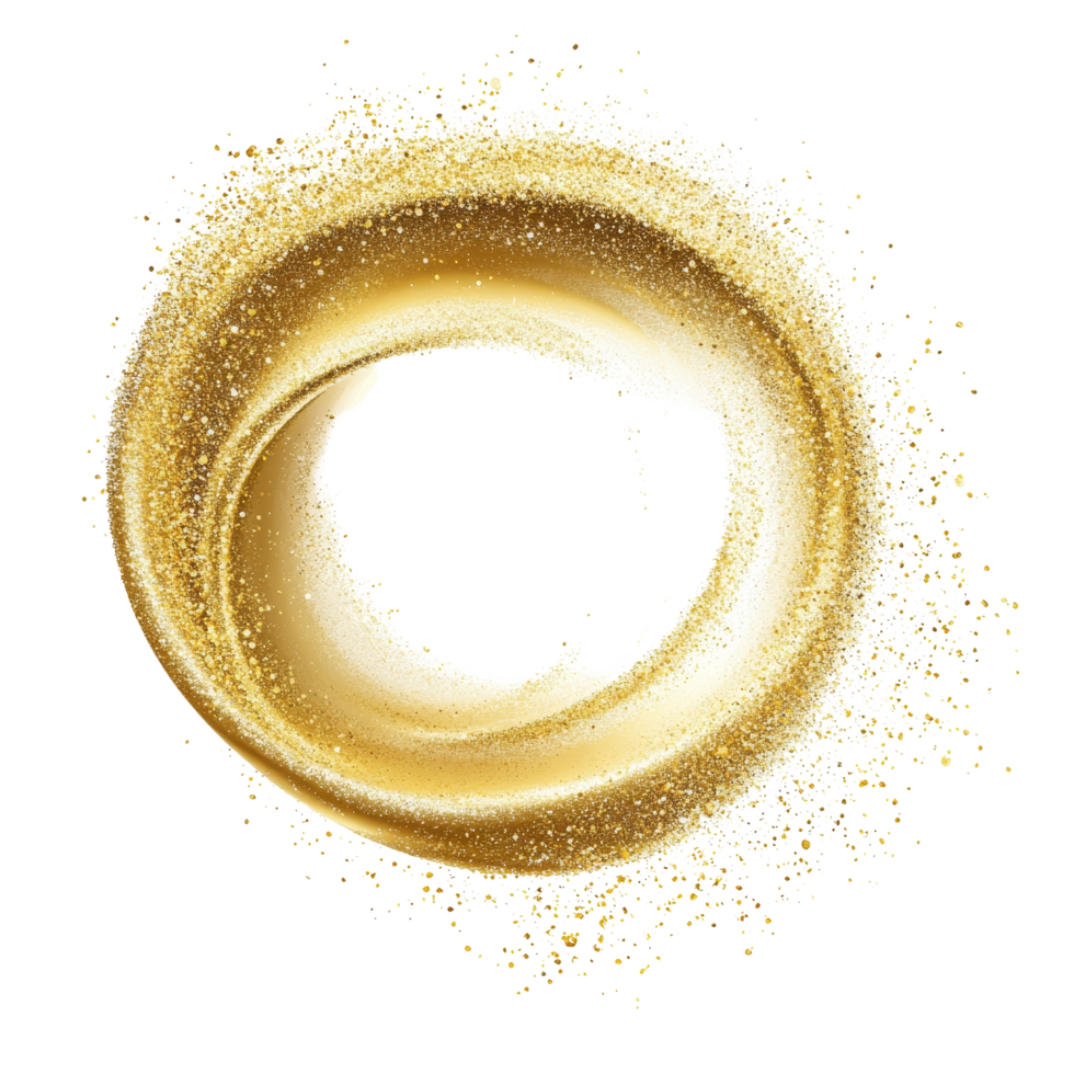 Elegant gold dust swirl creates a captivating wave pattern showcasing luxurious texture and design in isolation, Gold Dust Swirl Elegant Wave, file of isolated object on transparent background png