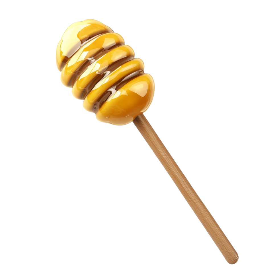 Honey dipper on a transparent background displaying its unique design and craftsmanship for culinary use, honey dipper isolated on transparent backgroundfile png
