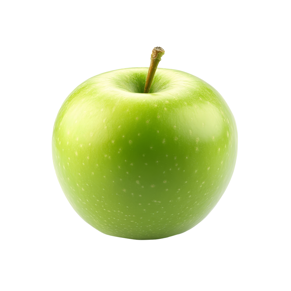 Fresh green apple isolated on a transparent background showcasing its vibrant color and smooth texture, fresh green apple isolated on transparent background png