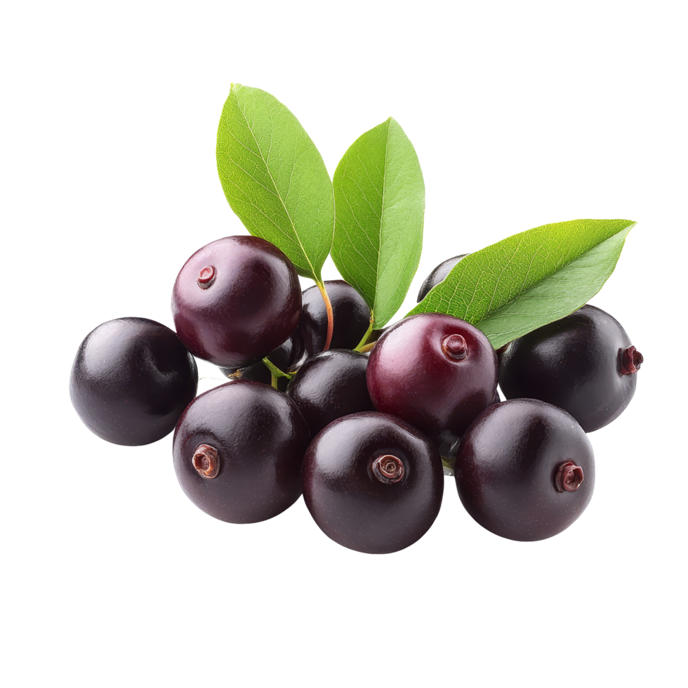 Vibrant Indian gooseberries with green leaves on a transparent background showcase their rich color and texture, Indiangooseberry isolated on transparent background png