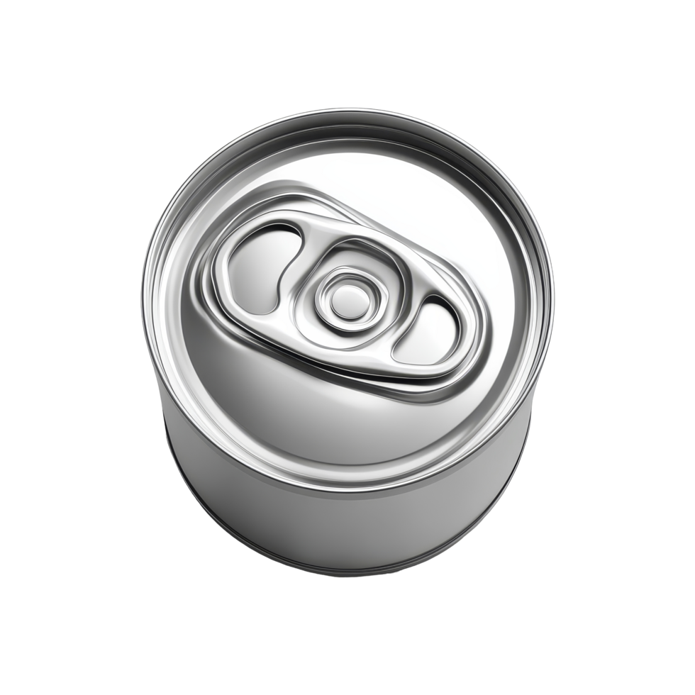 An aluminum can with an open top on a transparent background showcasing its design and features, Aluminum can open loop on transparent backgroundfile png