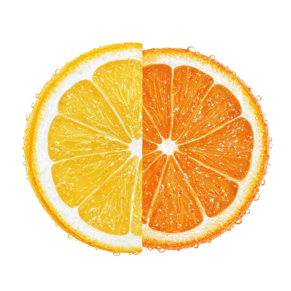 Slices of vibrant orange and lemon isolated on a clean transparent background showcasing freshness and zest, Orange and lemon slice isolated on transparent background png