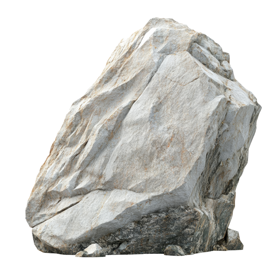 Large, roughtextured rock resting on a clean transparent background, emphasizing its natural features and unique formations, heavy rock on transparent background, png