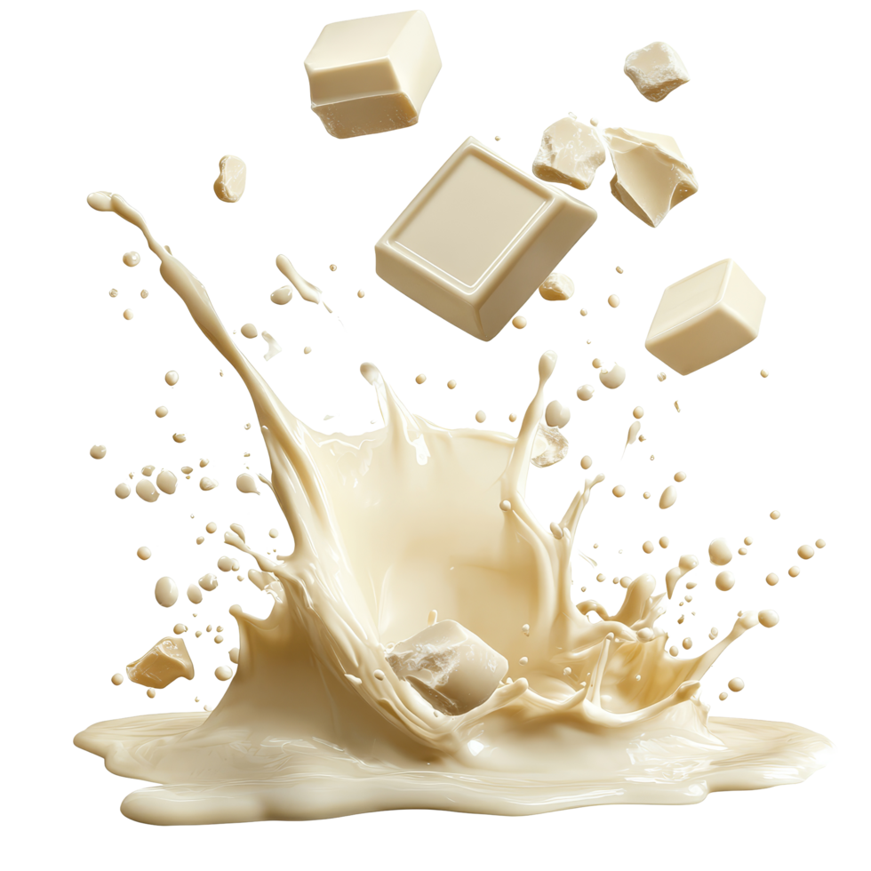 A playful splash of transparent chocolate creating a blissful scene on a pristine transparent background, transparent Chocolate Splash on transparent background png
