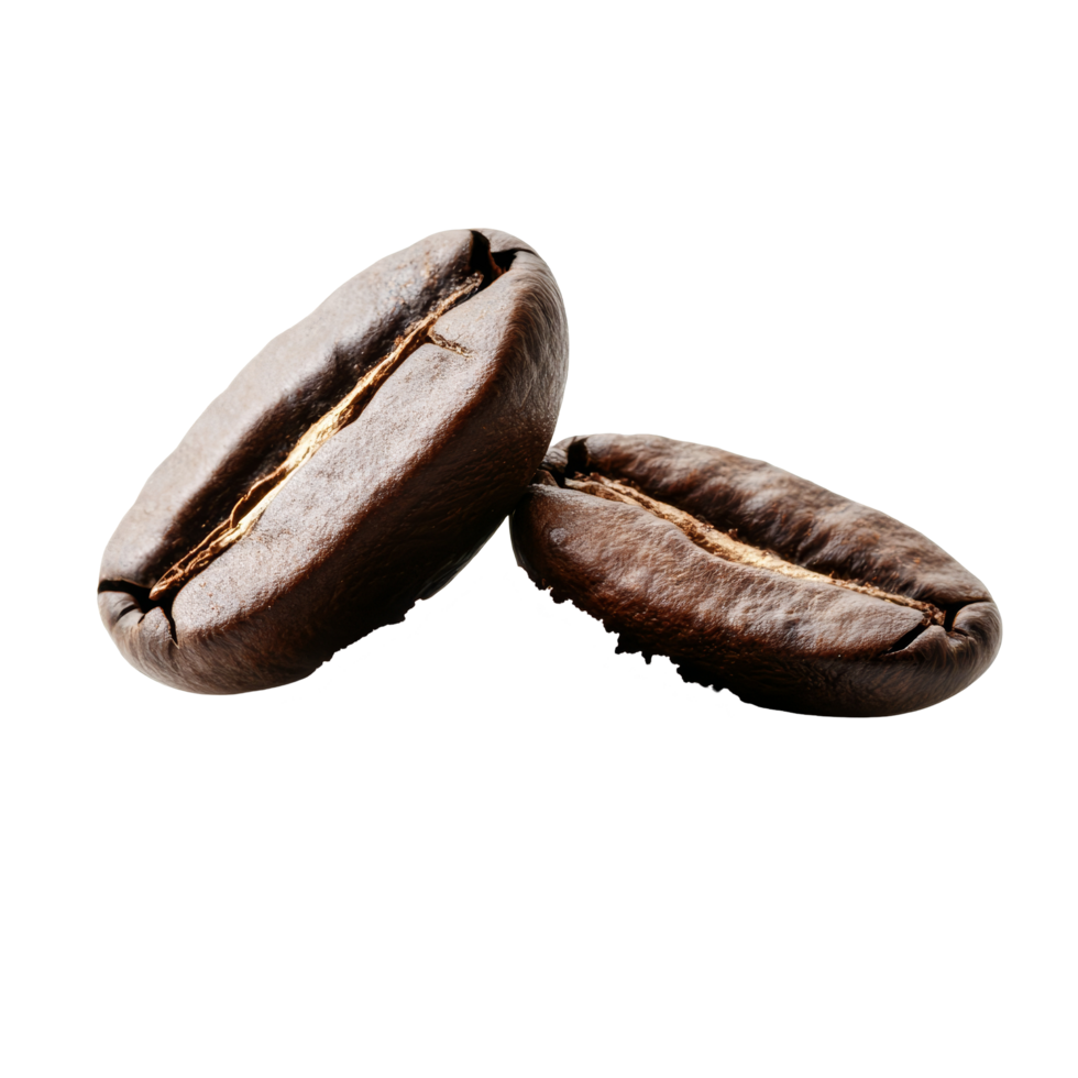 Freshly ground coffee and whole coffee beans on transparent background showcasing quality and aroma for coffee lovers, Coffee bean and ground coffee isolated on transparent background Stock Photo png