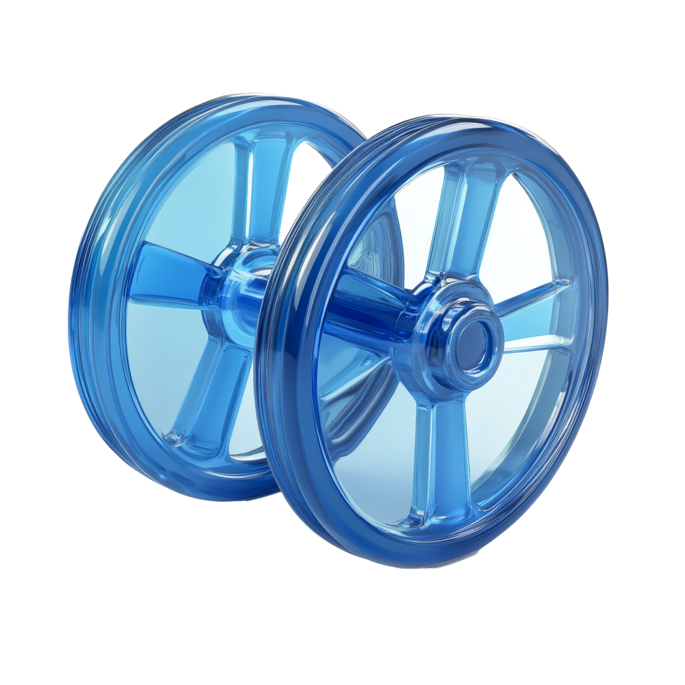 Durable plastic wheels for furniture provide mobility and stability against a clean transparent background, Plastic wheels for furniture on transparent backgroundfile png