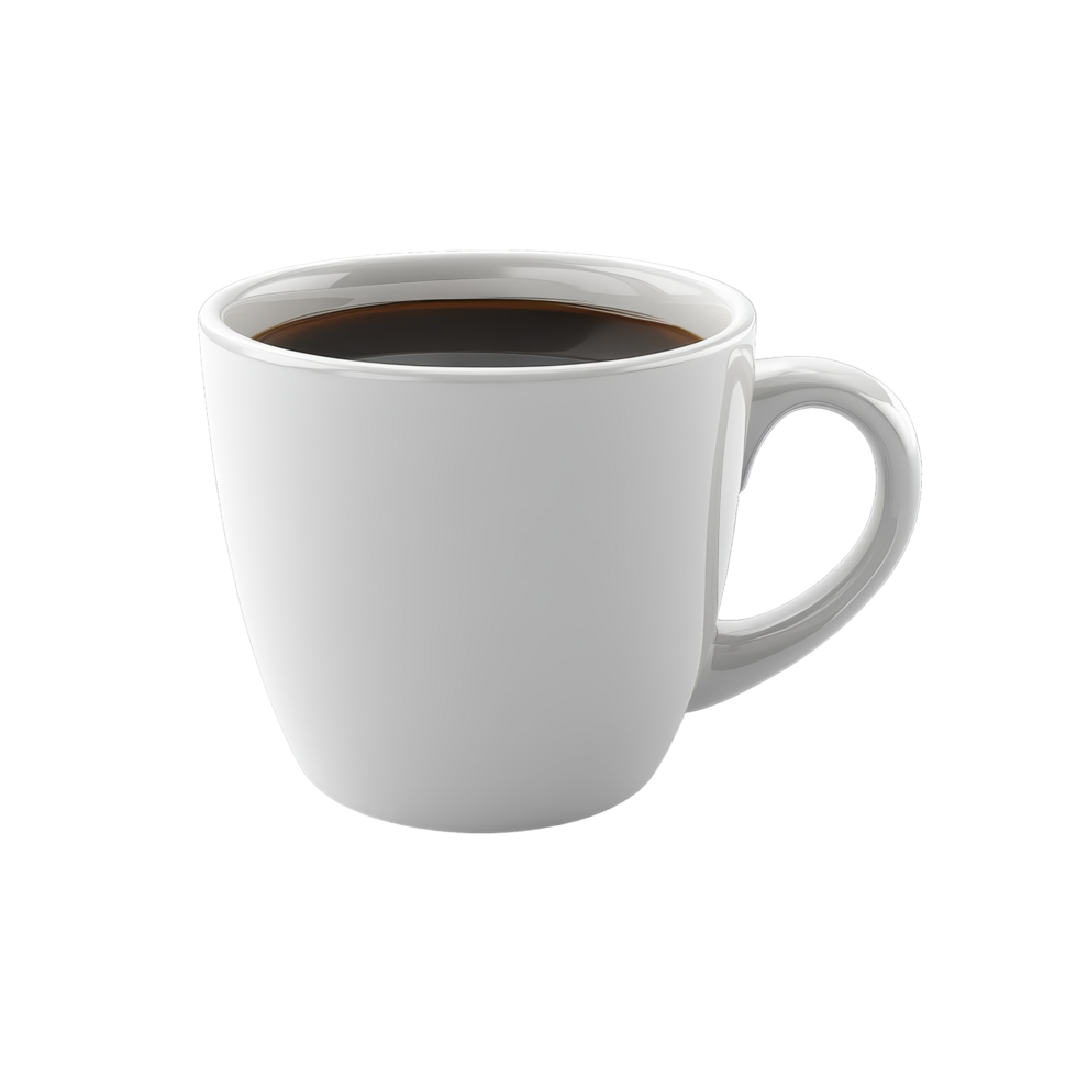 A simple transparent coffee cup filled with dark brew resting on a clean transparent background, ideal for a refreshing morning beverage, coffee cup on transparent backgroundfile png