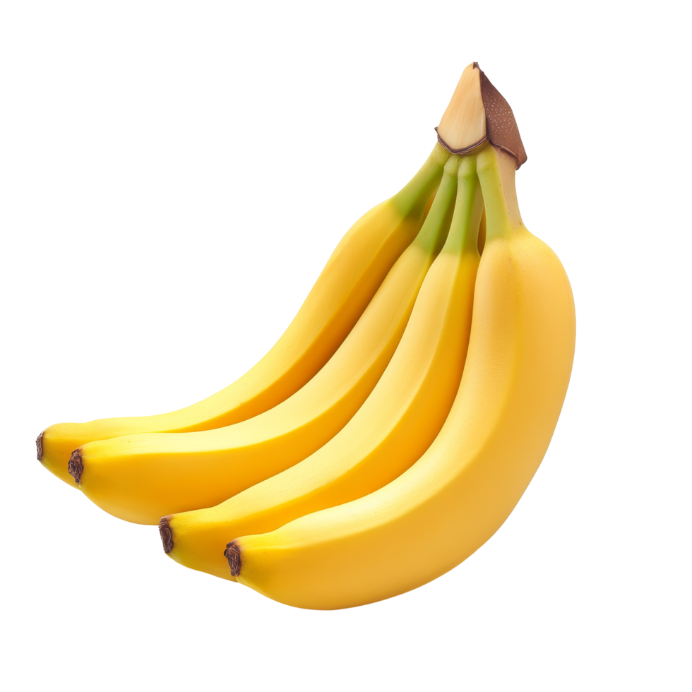 A fresh bunch of ripe bananas on a clean transparent background ready for use in cooking or snacking, banana bunch on transparent backgroundfile png