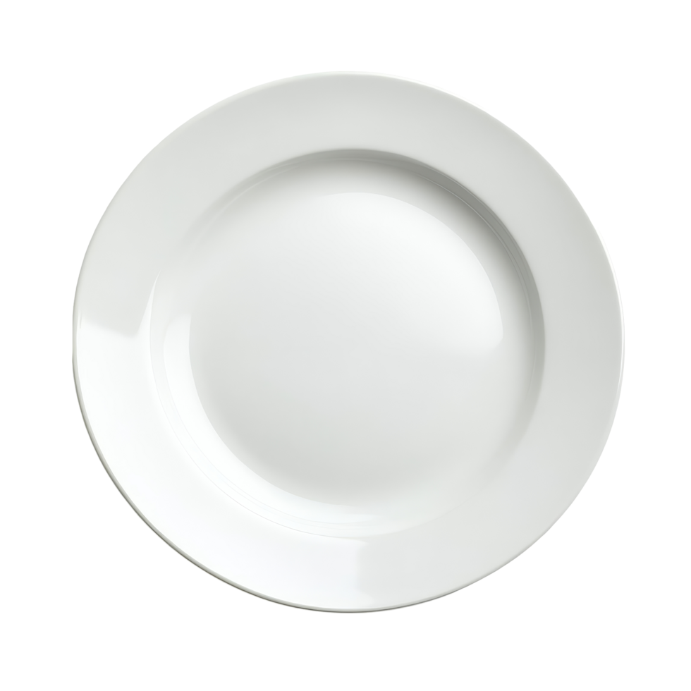 A simple, empty transparent plate isolated on a clean transparent background for culinary presentation or artistic purposes, Empty plate isolated on transparent background png