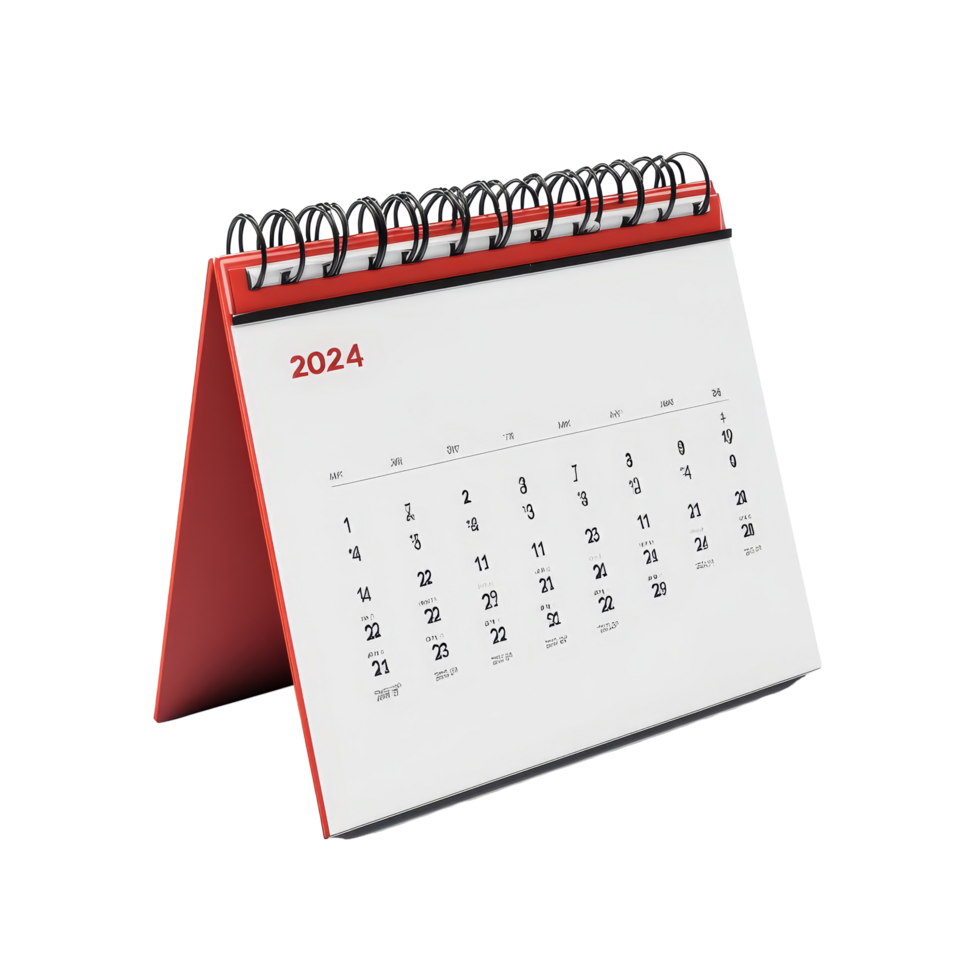 Table calendar for March 2024 displayed against a transparent background, highlighting days and dates clearly, table calendar 2024 march isolated on transparent background png