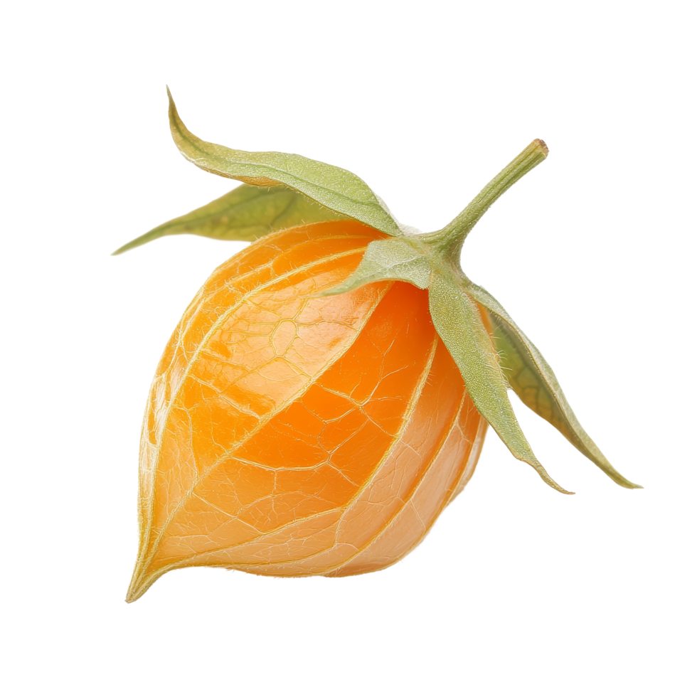 Cape gooseberry physalis resting on a clean transparent background highlighting its vibrant color and unique texture, Cape gooseberry, physalis isolated on transparent background png