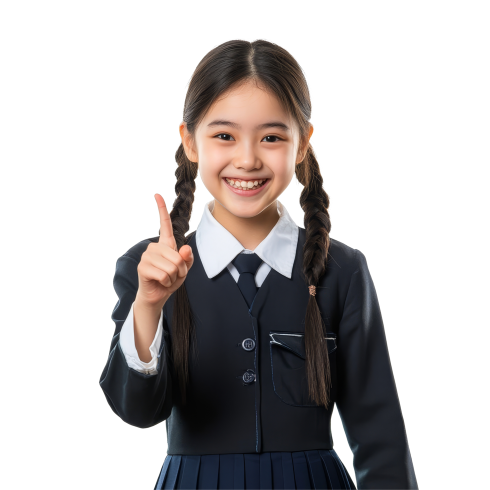 P gina 6 Sala Aula PNGs para - Happy Asian Student Girl In School Uniform Joyfully Pointing While Smiling Indoors During Classroom Activities Happy Braces Asian Student Girl In School Uniform Finger Pointing Free Png 