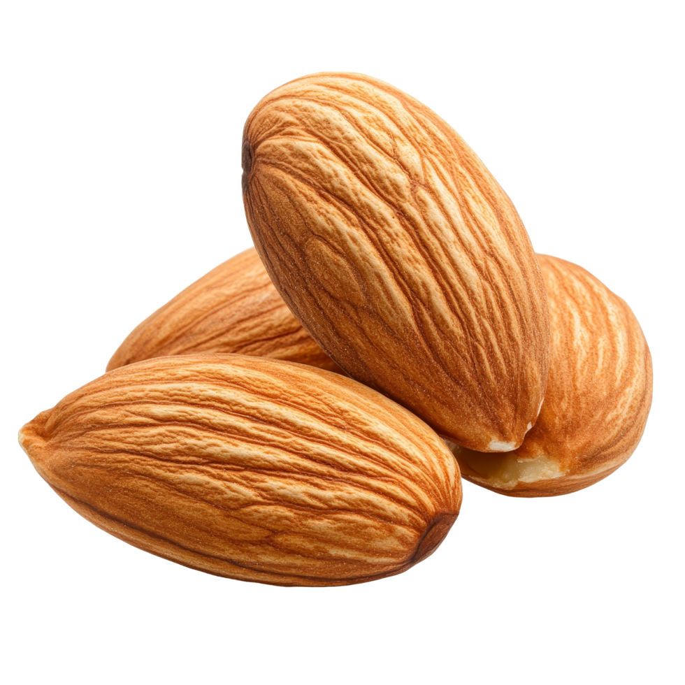 Delicious almonds isolated on a transparent background showcasing their natural beauty and texture, almond isolated on transparent background png