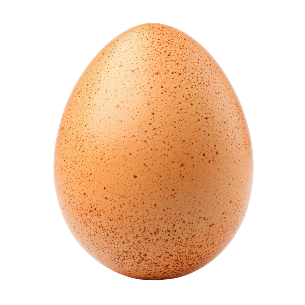 Single brown egg isolated on a transparent background, showcasing its smooth texture and natural speckles, egg isolated on transparent background png