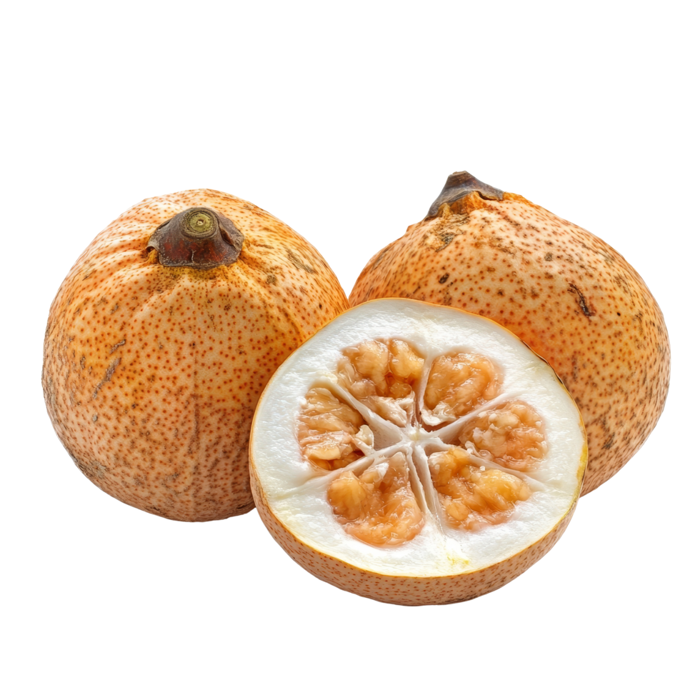 Fresh Santol fruit isolated on a transparent background, showcasing its unique texture and vibrant color, Santol fruit isolated on transparent background png