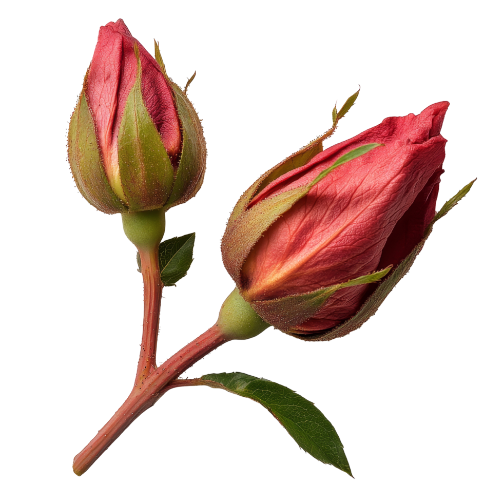 Delicate roselle buds resting on a plain transparent background showcasing their vibrant red hues and unique textures, roselle on transparent background png