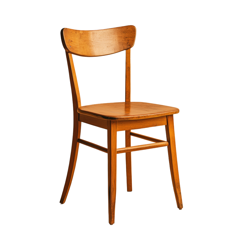 A classic wooden chair isolated against a simple background perfect for showcasing minimalistic design elements, wooden chair isolated on background png