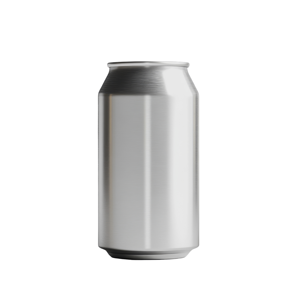 Aluminum soda can mockup on a transparent background showcasing a sleek design for branding options, 330 ml Aluminum Soda Can Mockup on transparent background HighResolution P png